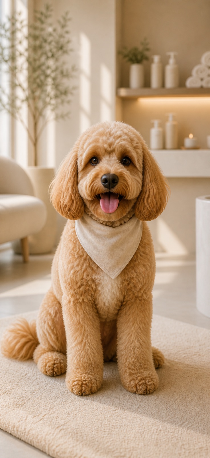 A happy, freshly groomed dog